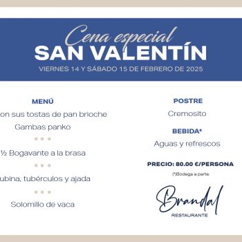 Celebra el amor en Brandal y disfruta del menú especial de San Valentín